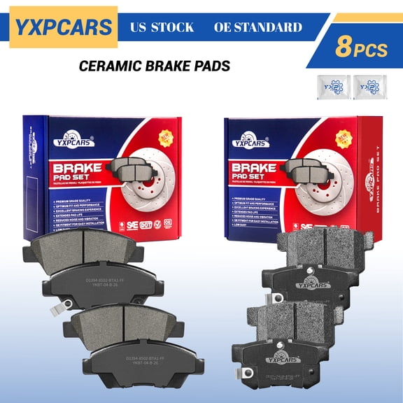 YXPCARS 8PCS Front Rear Ceramic Brake Pads (D1394+D537), Brake Pads Set for Honda CR-Z 2011-2015