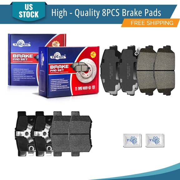 YXPCARS 8PCS Front Rear Ceramic Brake Pads (D1697, D1086), Brake Pads Set for 2014 2015 2016 2017 2018 Acura RDX All Models