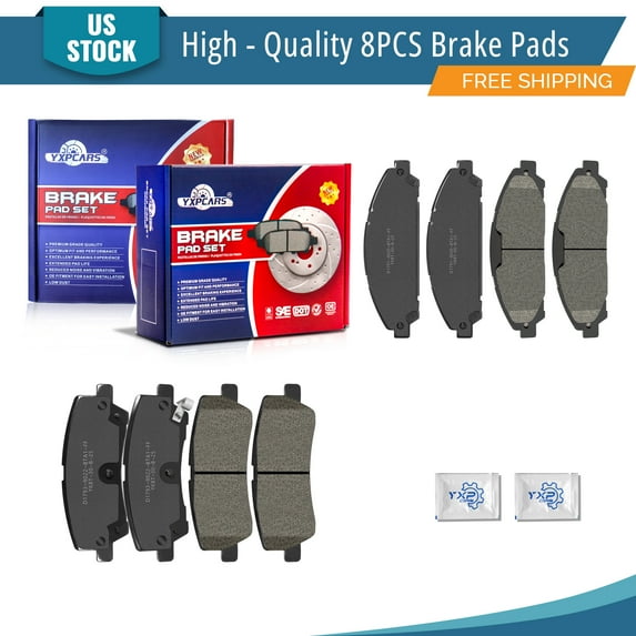 YXPCARS 8PCS Front Rear Ceramic Brake Pads (D1791, D1793), Brake Pads Set for 2015 2016-2018 Ford Mustang