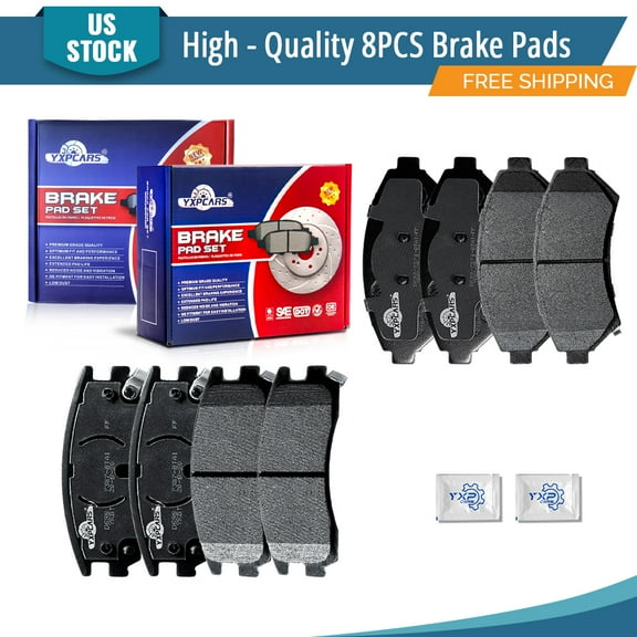 YXPCARS 8PCS Front & Rear Ceramic Brake Pads(D699+D698) for Buick Century Regal Chevrolet Impala Monte Carlo Pontiac Montana Grand Prix Oldsmobile Intrigue