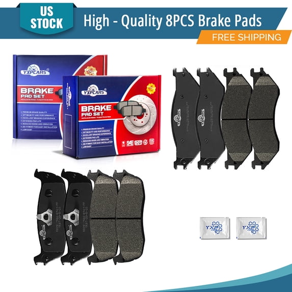 YXPCARS 8PCS Front & Rear Ceramic Brake Pads(D702+D879) for Ford Expedition F-150/F-150 Heritage F-250 Lincoln Navigator