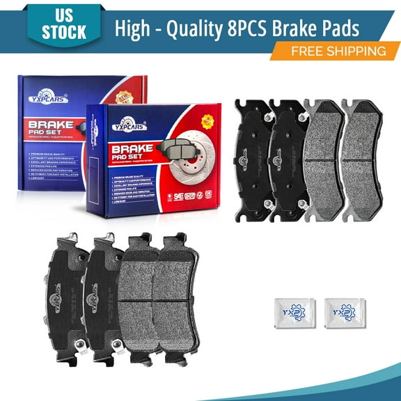 YXPCARS 8PCS Front & Rear Ceramic Brake Pads for Chevrolet Silverado 1500 Astro Tahoe GMC Sierra 1500 Safari Yukon(D785+D792)