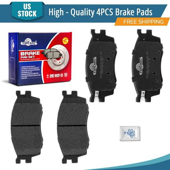YXPCARS D1156: 4PCS Front Ceramic Brake Pads Set for Hyundai Accent Kia Rio Rio5 2006-2011