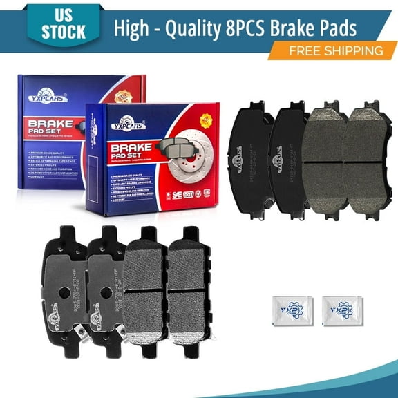 YXPCARS D1737+D905: Ceramic Brake Pads Set of 8, Front & Rear for Nissan Rogue 2014 - 2019