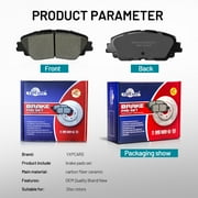 YXPCARS D477+D964 8PCS Front and Rear Ceramic Brake Pads Set for Jeep TJ 2004-2006 All Trim Levels Wrangler 2004-2006 4-Wheel Disc Brakes