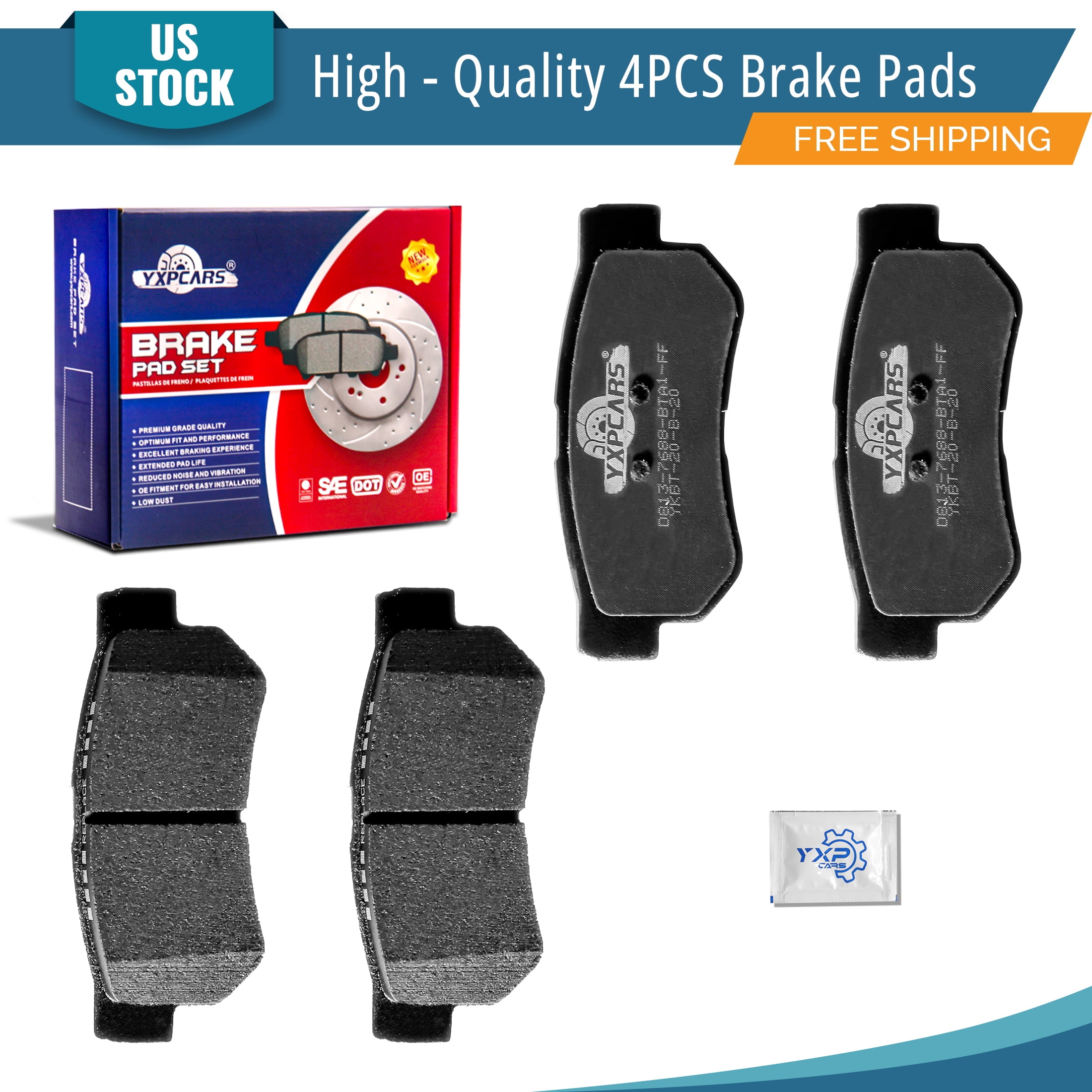 YXPCARS D813: 4PCS Rear Ceramic Brake Pads for Hyundai Elantra Azera Tucson Sonata Santa Fe XG300 XG350 Kia Optima Sportage Magentis