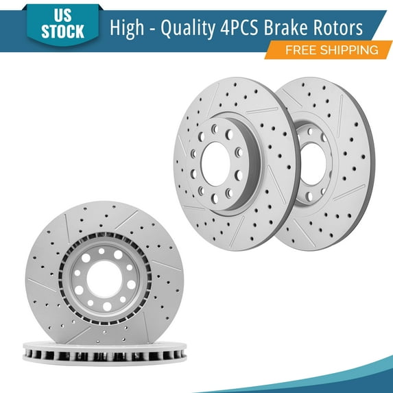 YXPCARS Front Rear Brake Rotors for Jeep Compass Renegade 2017-2020 Fiat 500X, Drilled & Slotted Disc Rotors Kit (780995, 981643)