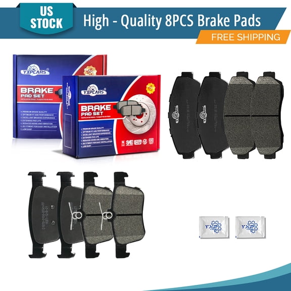 YXPCARS Front Rear Ceramic Brake Pads (D1521+BD1878), Brake Pads Set for Acura RDX 2019 2020 2021 2022