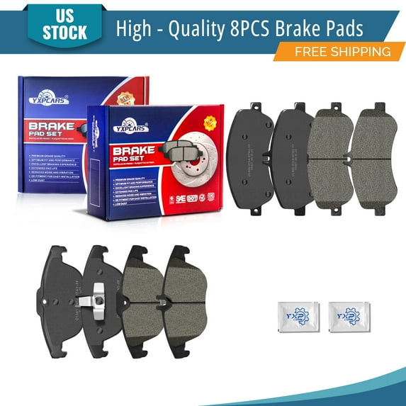 YXPCARS Front Rear Ceramic Brake Pads (P-1406, P-1341), Brake Pads Set for 2009-2015 Mercedes-Benz GLK250 GLK350