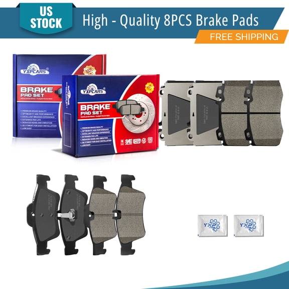 YXPCARS Front Rear Ceramic Brake Pads (P-847, P-986), Brake Pads Set for Mercedes-Benz CL500 CLS550 E350 E500 E550 S430 S500 SL50