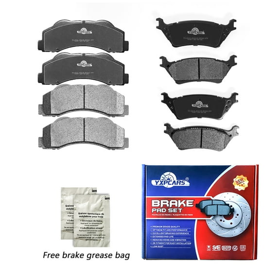 YXPCARS Front & Rear Ceramic Disc Brake Pads for 2012 - 2017 Ford F150 (8 Pieces)
