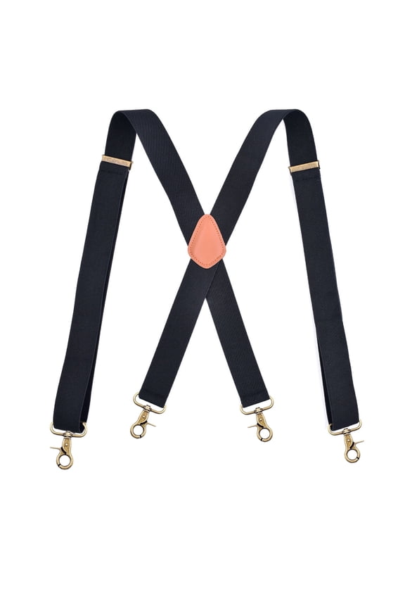 Black Suspenders for Men Heavy Duty 4 Snap Hooks for Belt Loops Adjustable Men Suspenders For Work