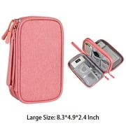 YXRIJDJ Double Layer Cable Organizer Pouch Bag Electronic Portable Organizer Accessories Carry Case For USB Charger