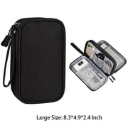 YXRIJDJ Double Layers Portable Cable Organizer Bag Travel Electronic Organizer Pouch Bag Electronic for Earphone, Cord