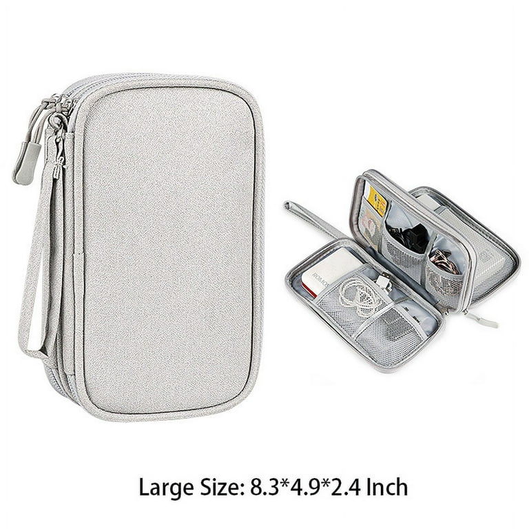 YXRIJDJ Gray Cable Organizer Bag Portable Charger Accessories