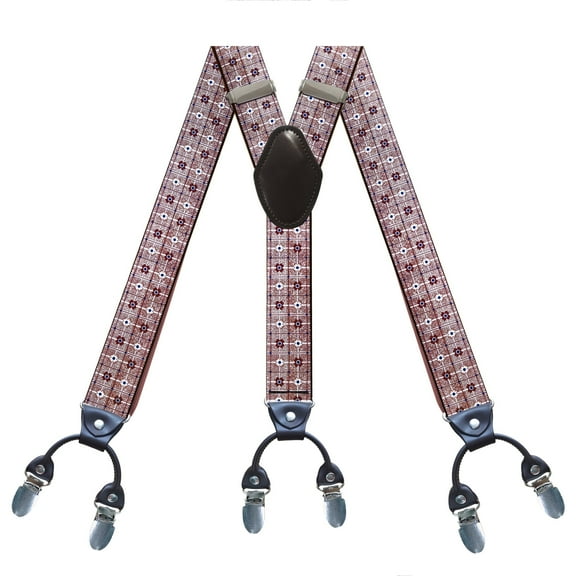 YXRIJDJ Heavy Duty Pink Suspenders For Men 1.4 Inches Wide Full Elastic Suspenders With 6pcs Button End