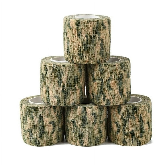 YXRIJDJ Reusable Camouflage Wrap Tape, Non-woven Green, 6 Count
