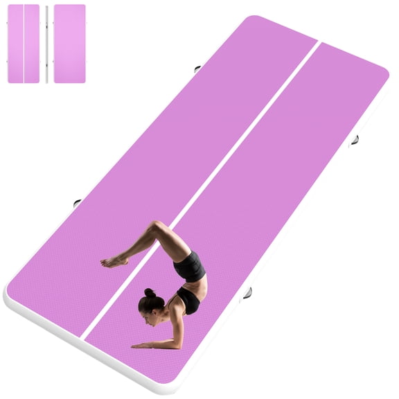 YXSC  Air Track Mat 20 FT x 6.6 FT x 8 Inch Inflatable Gymnastics Mat Tumbling Track with Electric Air Pump for Home Gym Water Exercise Cheerleading , Purple