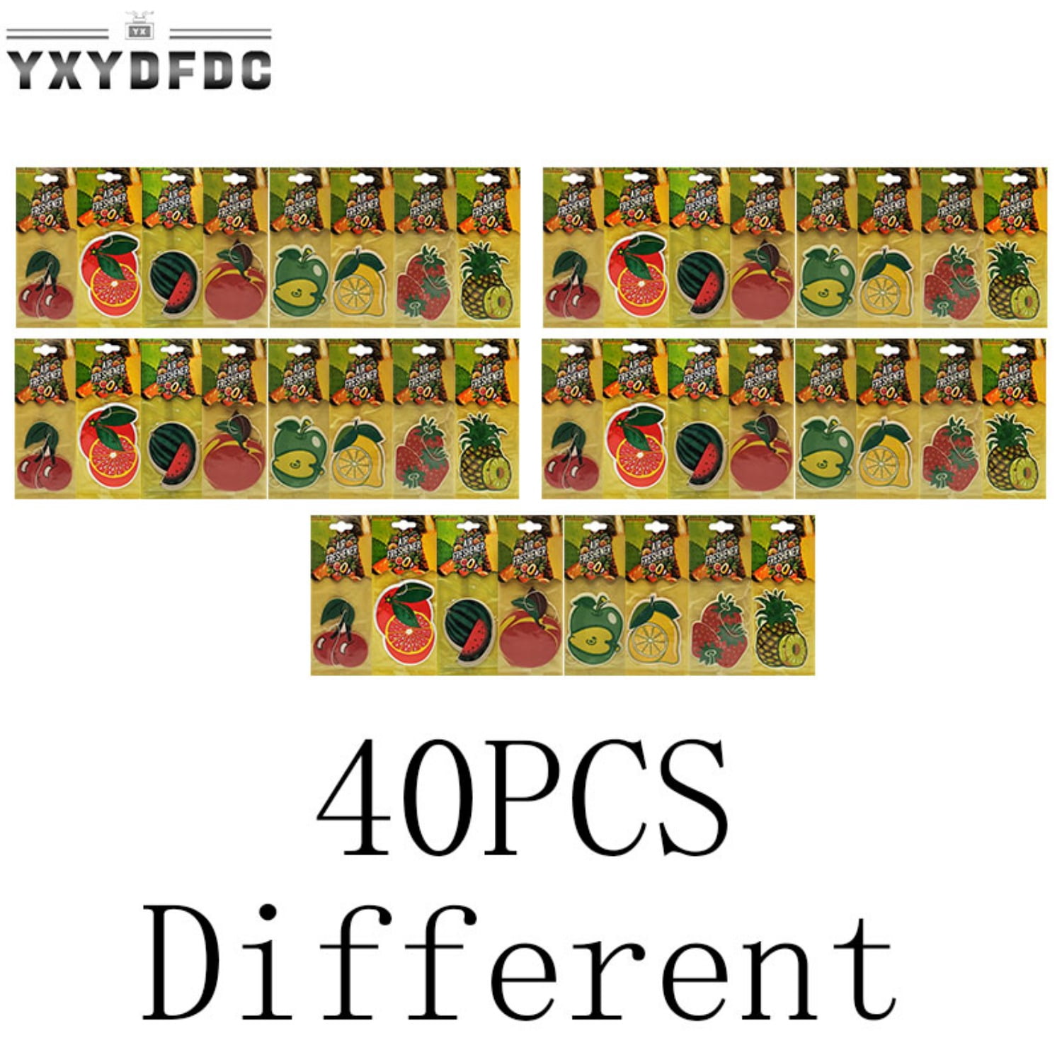YXYDFDC 5-40Pcs Fruits Car Air Freshener Car Interior Accessories Hanging Paper Home Bathroom Freshener Car Hanging Decoration Vanilla Perfume Natural Scented Tea Paper