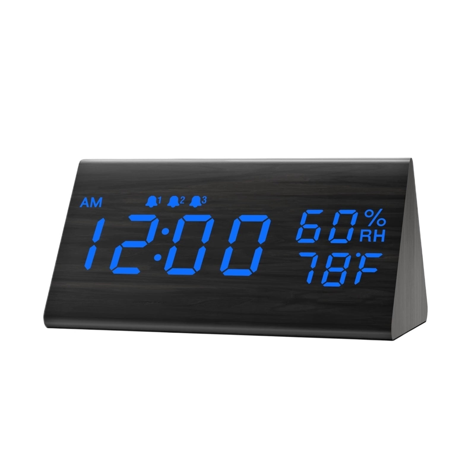 YY Digital Alarm Clock, with Wooden Electronic LED Time Display, 3 ...