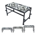 thumbnail image 1 of YY FOREYY Adjustable Raised Pet Bowls for Dogs and Cats - Elevated Iron Dog Cat Pet Food and Water Feeder Stand with 2 Stainless Steel Bowls and Anti Slip Feet for Small Medium Large Dogs(L), 1 of 7