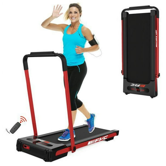 YY Style 2 in 1 Under Desk Treadmill 2.5 HP Folding Treadmill for Home, Installation-Free Foldable Treadmill Compact Electric Running Machine, Remote Control & LED Display Walking Running Jogging