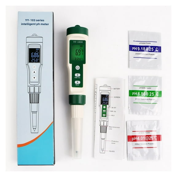 YY1030 Food PH Tester Dough Alkalimeter Fruit Cheese Cosmetics PH Meter 0.00-14.00 Soil Matrix PH Detector Temp Acidity Tester ,Accurate