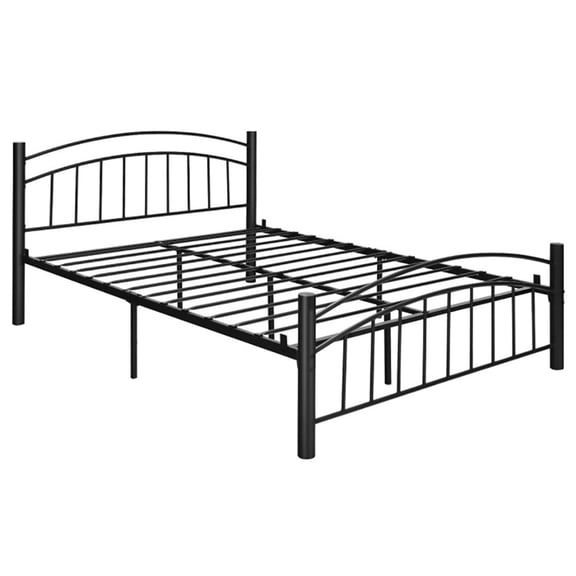 YYAO Queen Size Bed Frame with Headboard and Footboard, Heavy Duty Metal Platform Queen Bed Frame, No Box Spring Needed, Under Bed Storage Space, Easy Assembly, Noise Free, Black