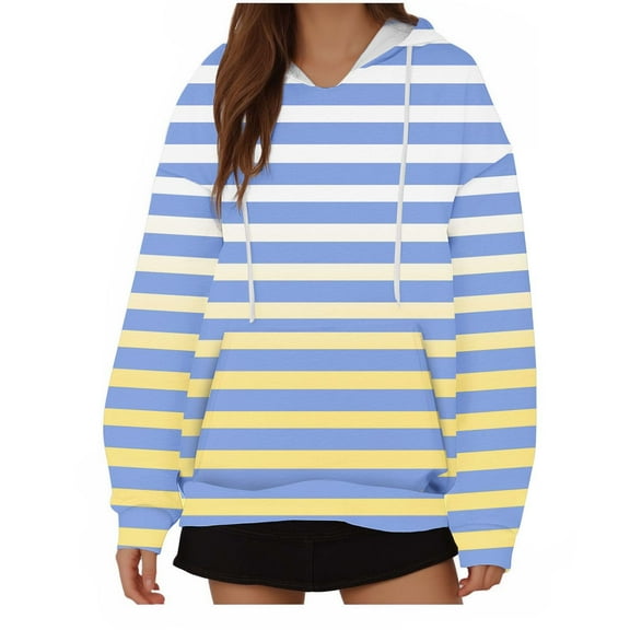 YYAPAYZB Womens Casual Hoodies Long Sleeve Color Blocking Lightweight Pullover Tops Loose Sweatshirt with Pocket