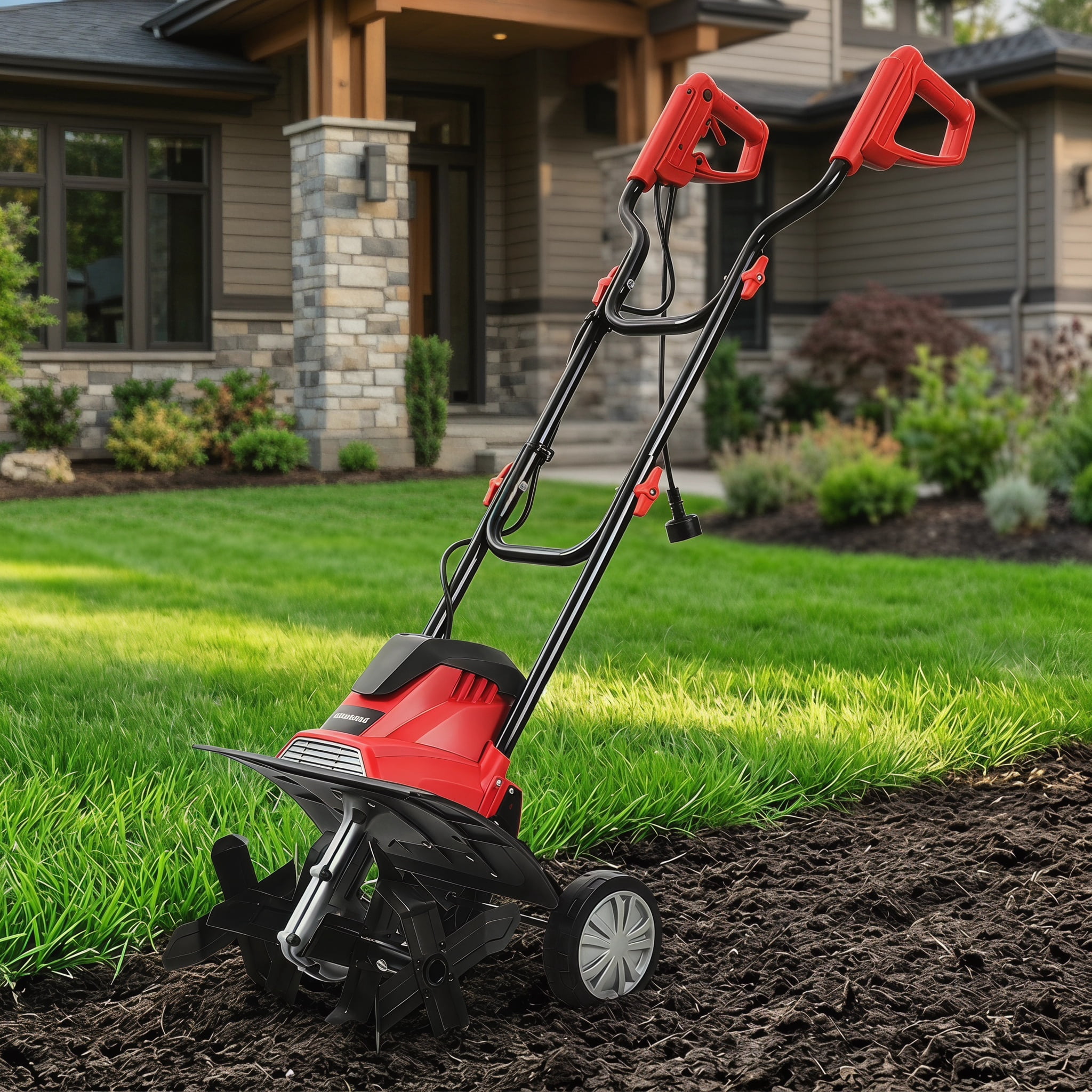 YYAo 14-Inch 10 Amp Corded Electric Tiller and Cultivator 9-Inch Tilling Depth