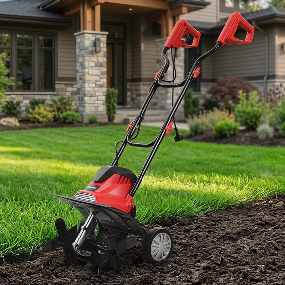 YYAo 14-Inch 10 Amp Corded Electric Tiller and Cultivator 9-Inch Tilling Depth
