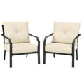 thumbnail image 1 of YYAo 2 Pieces Patio Dining Set with Padded Cushions Armrest Steel Frame, 1 of 1