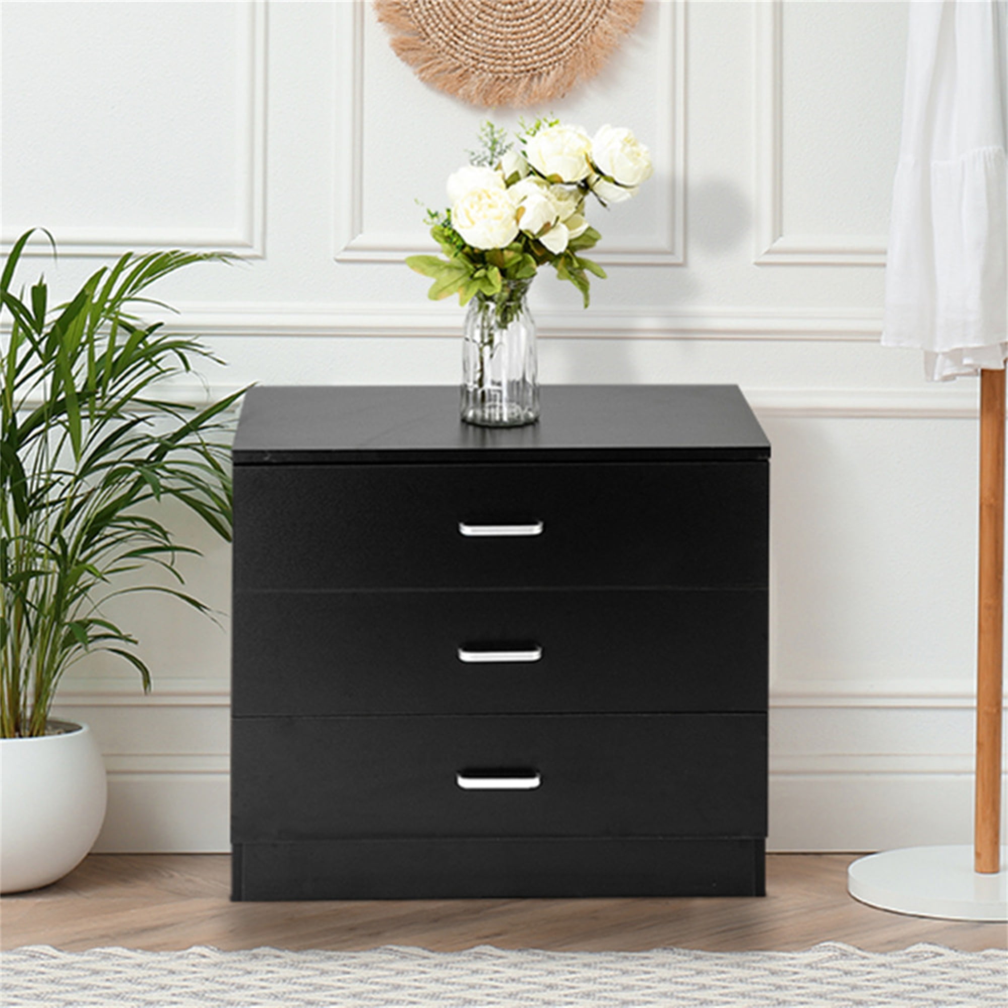 YYAo 3 Drawer Dresser for Bedroom, Modern Wood Dressers Chest of Drawers with Storage, Wide Drawers Tall Nightstand, Wood Dressers, Black YYAo 3 Drawer Dresser for Bedroom, Modern Wood Dressers Chest of Drawers with Storage, Wide Drawers Tall Nightstand, Wood Dressers, Black