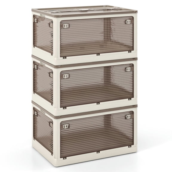 YYAo 3-Pack Stackable Storage Bins with Lids with 5 Opening Ways-18 Gal