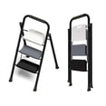 thumbnail image 1 of YYAo 3 Step Ladder, Folding Step Stool with Iron Wide Pedal& Convenient Handgrip, Ladder for Household and Office,Black+Gray+White, 1 of 1