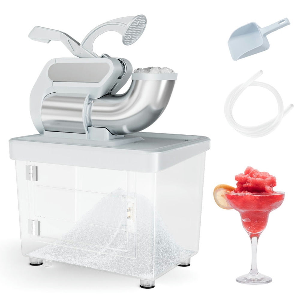 YYAo 300W Commercial Ice Crusher with Dual Blades and Safety Switch-Gray