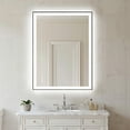thumbnail image 1 of YYAo 32*24" Rectangle Wall Mirror with Black Framed and Led Light, Vanity Makeup Mirror for Bathroom, Living Room, Dormitory, Black, 1 of 9