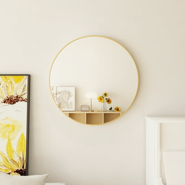 YYAo 32" Wall Circle Mirror for Bathroom, Large Round Mirror for Wall