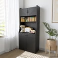 thumbnail image 1 of YYAo 71" Kitchen Storage Cabinet with Charging Station,with 2 Outlets & 1USB 1Type-C Ports,Pantry with 2 Cabinet ,1 large storage drawer& 1 Large Countertop, 1 of 15