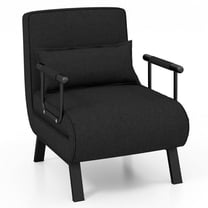 YYAo Armchair,Modern Accent Chair,Single Sofa Lounge,Folding 6 Position Convertible Sleeper Bed Armchair Lounge Couch with Pillow-Black
