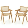 thumbnail image 1 of YYAo Accent Chair, Leisure Sofa Chair, Side Chair,Lounge Chair,Set of 2 Rattan Accent Chairs with Natural Bamboo Frame-Natural, 1 of 5