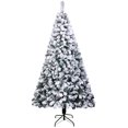 thumbnail image 1 of YYAo Artificial Christmas Tree, 6FT PVC Flocking Christmas Tree 750 Branches Spread Out Naturally Tree, 1 of 13