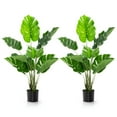 YYAo Artificial Plants, Faux Plants,2 Pack Artificial Monstera