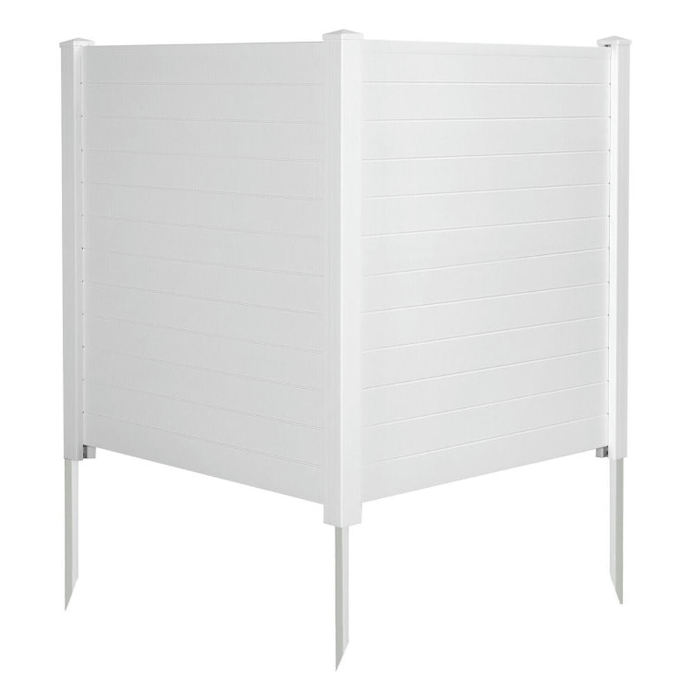 White PVC Outdoor Privacy Fence Panels with Stakes