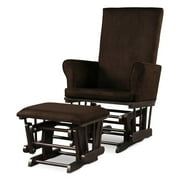 YYAo Baby Nursery Relax Rocker Rocking Chair Glider and Ottoman Cushion Set-Brown