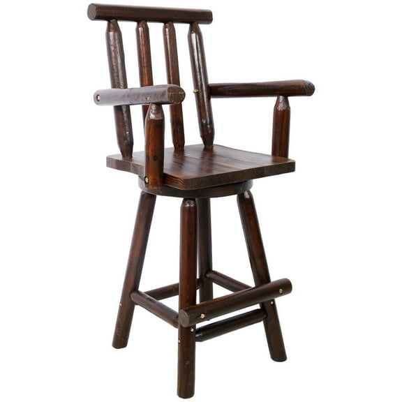 YYAo Bar Stools, Bar Height Stools,Rustic Bar Stool Chair with Footrest,Wide Armrest, 4-Foot,Brown