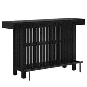 YYAo Bar Table, Home Pub Table,63-Inch Home Bar Table, 2-Tier Storage Shelf Mini Bar Unit, Kitchen Pub Table, Black