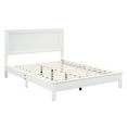 thumbnail image 1 of YYAo Bed Frame Platform,Queen Size Bed Frame Platform Slat High Headboard Bedroom with Rubber Wood Leg-White, 1 of 6