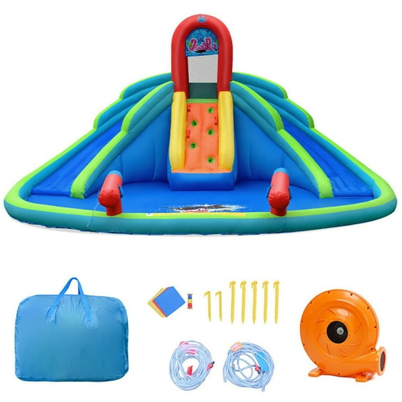 YYAo Blow Up Jumping Bouncer, Inflatable Castle, Inflatable Jump Bouncy Castle, Inflatable Water Slide Bounce House with Mighty Splash Pool