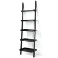 thumbnail image 1 of YYAo Bookshelf, Bookcase,Storage Flower Shelf Plant Display Shelf, 5-Tier Wall-leaning Ladder Shelf Display Rack for Plants and Books-Black, 1 of 7